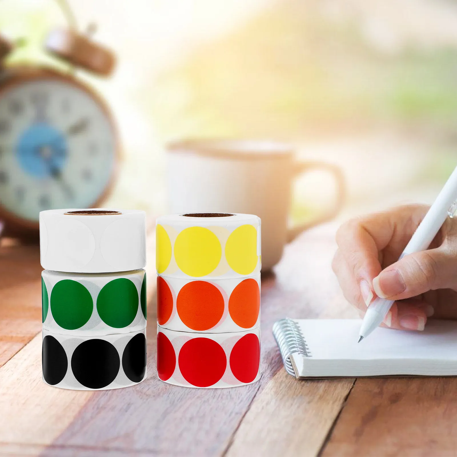

6 Rolls Blank Circle Dot Stickers Colored for School Home Office Classification Color Coding DIY Marking Small Round