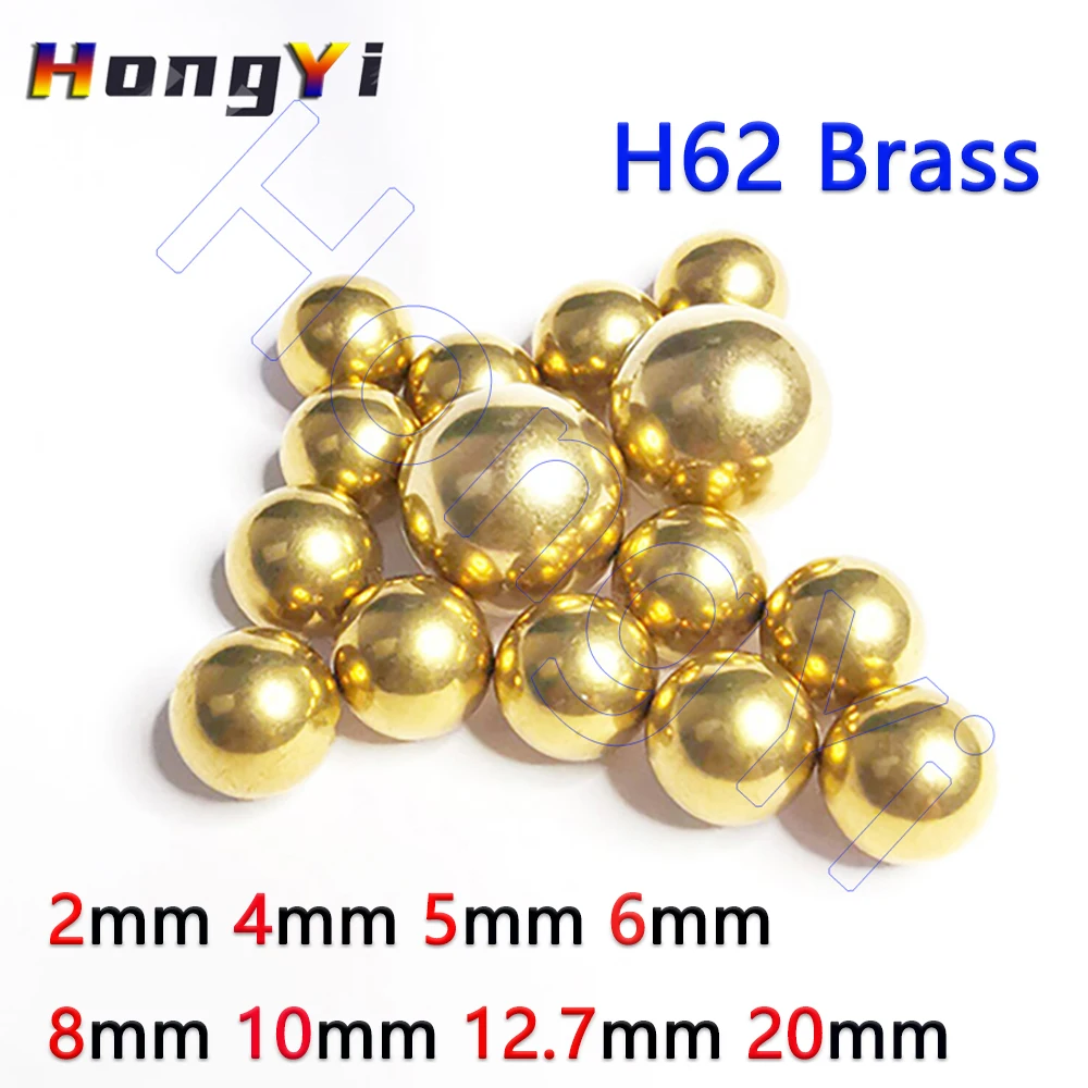 Solid H62 Brass Balls Precision Pure Copper Round Beads Dia 2mm 4mm 5mm 6mm 8mm 10mm 12.7mm 20mm