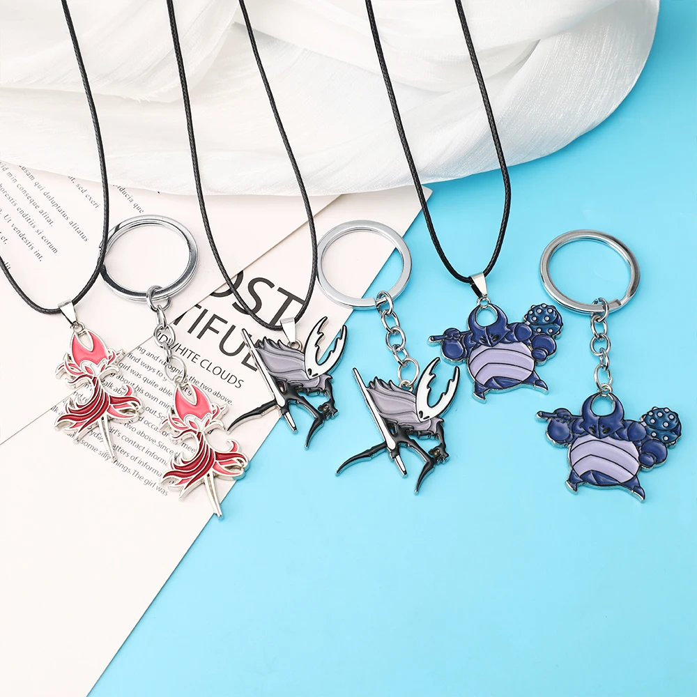 Game Hollow Knight Peripheral Keychain Necklace Unisex Sweater Chain Backpack Car Keyring Cosplay Jewelry Accessories Fan Gifts