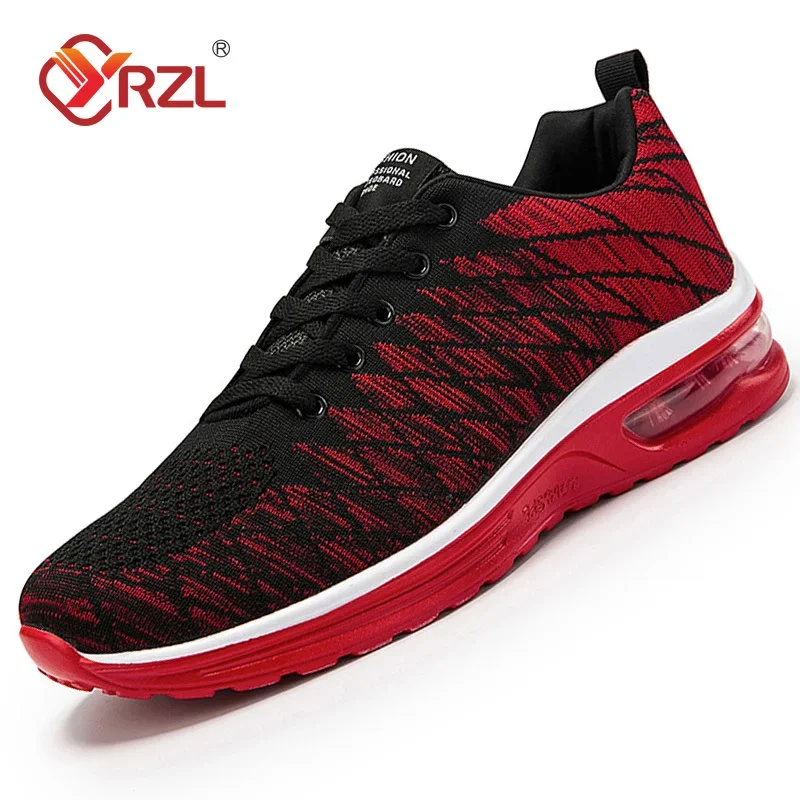 YRZL Sport Running Shoes Men's Flat Mesh Breathable Walking Man Casual Sneakers Comfortable Outdoor Trainer Race Sneaker for Men