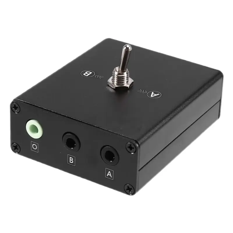 ABKI-Audio Switcher Box 2 In 1 Out 3.5 Mm Interface, 2 Ports Mini Manual Headphone Splitter Switch