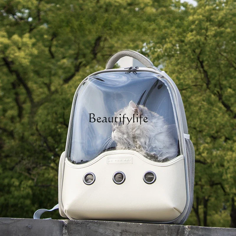 

Y Outdoor Portable Pet Cute Backpack Cat and Dog Backpack Large Capacity Transparent Spring and Summer