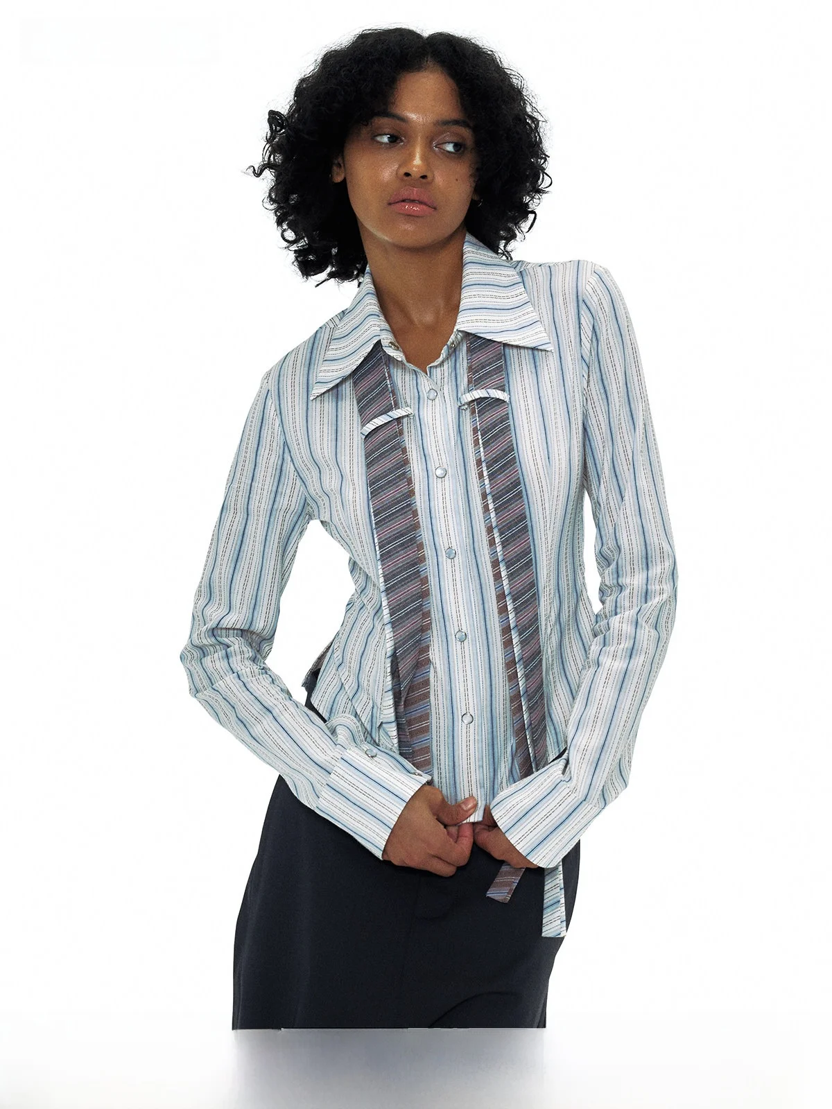 

Billconch Original Striped Vintage Slim Fit Cotton irt Women's Blouse Multiple Neties Spring Summer Top Faion