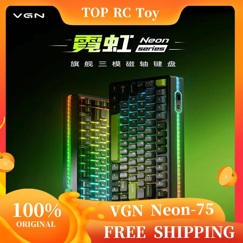 

VGN Neon 75 Mechanical Keyboard 75% Size Tri Mode E-Sports Game Hot Swap 8000mAh Magnetic Switch Customizable PC Accessory Gifts