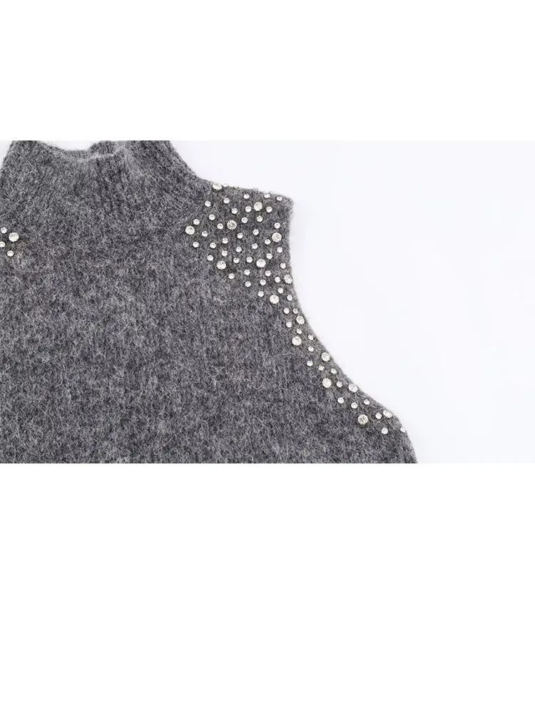 HH New Woman's Fashion sweater Sleeveless Lapel Vertical Stripes Tie Shirt Female Slim Fit Loose Leisure Tops