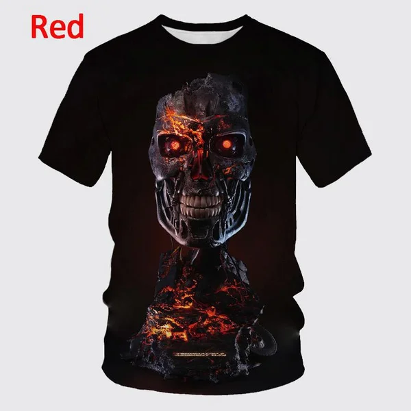 Terminator 3D Print Men\'s Short-sleeved T-shirt Summer Unisex Casual Round Neck Fashion Sports Cool Top Harajuku Street Style