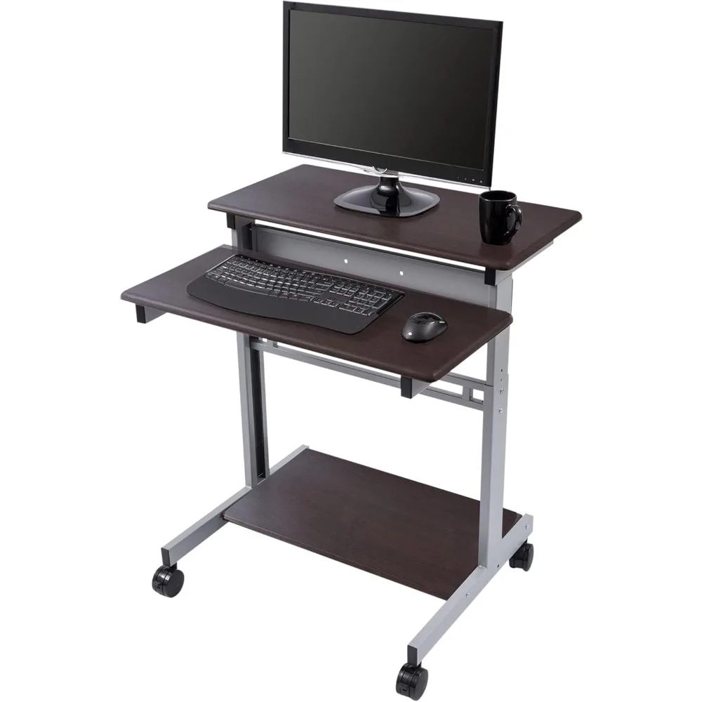 Stand Up Desk Store Rolling Adjustable Height Two Tier Standing Desk Computer Workstation