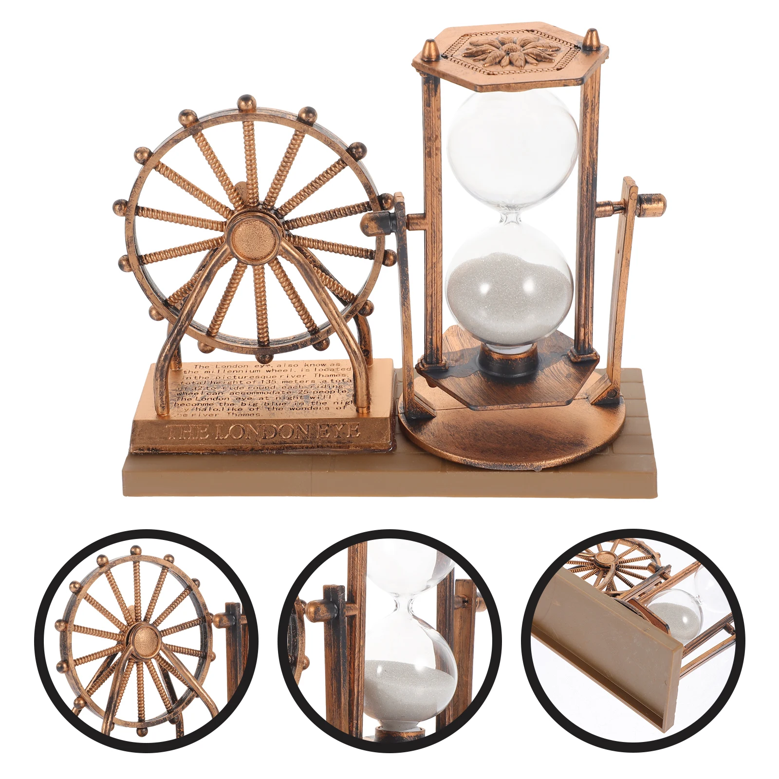 

Vintage Golden Ferris Wheel Perfect Desktop Decor for Home Office Creative Sand Timer Gift