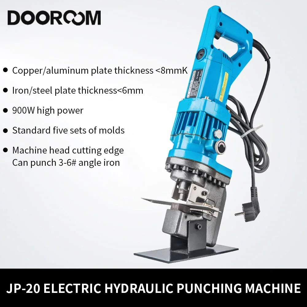 DOOROOM Electric Hydraulic Hole Puncher Electric Hydraulic Punching Tool Metal Punching Machine with Carbon Brush Hole Punches