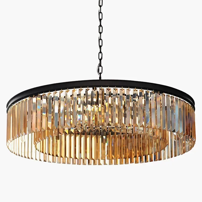 

Royal Retro Gold Black Metal E14 Led Pendant Lights Chain Hanging Lustre K9 Crystal Suspension Lamp Loft Luxury Lamp Fixtures