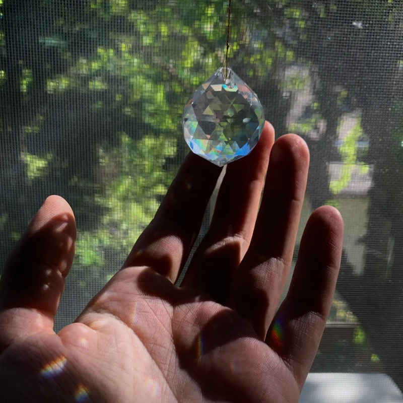K9 Crystal Lighting Decorative Ball Glass Ball Multi-Faceted Crystal Prism Pendant & Loose Bead Charms for Curtain Decoration