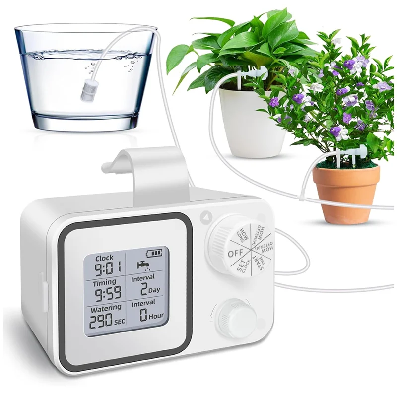 AT02-Automatic Watering System With Adjustable Drippers Automatic Drip Irrigation Kit With Customize Schedule Water