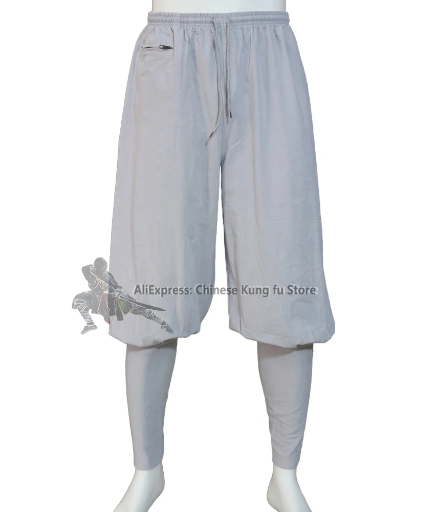 Soft Cotton Buddhist Shaolin Monk Kung fu Pants Qigong Meditation Martial arts Trousers
