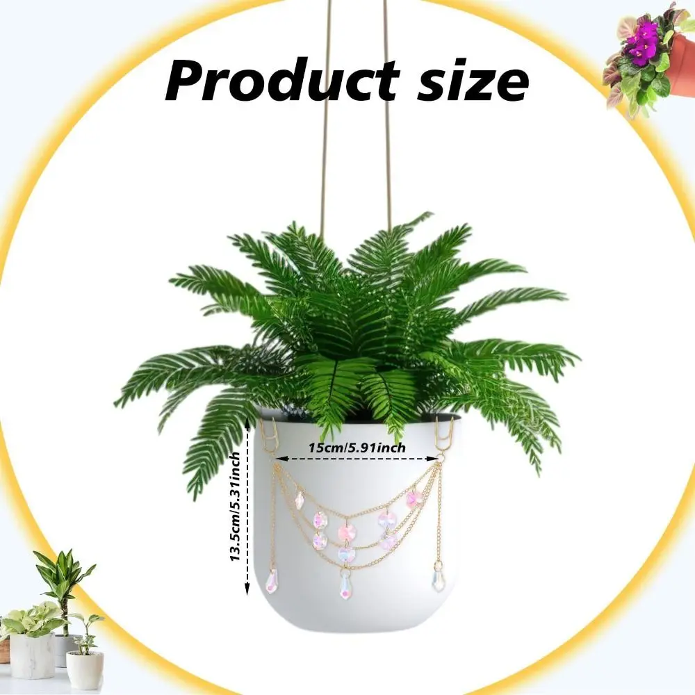 Picture 4: Handmade Crystal Suncatcher Pot Accessory Creative Hanging Drop Bead Plant Decoration Hanging Decoration Rainbow Maker