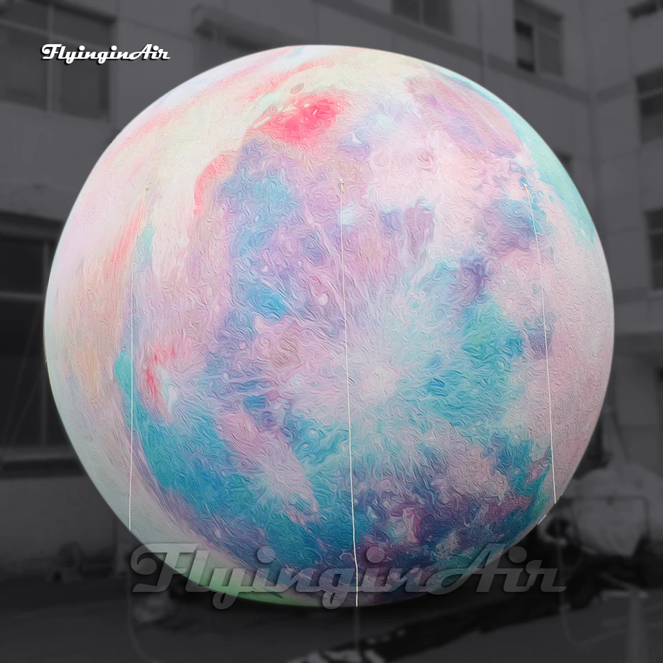 Wonderful Huge Inflatable Planet Balloon Illuminated Sphere Hanging/Ground Air Blow Up Ball With LED Light For Party Decoration