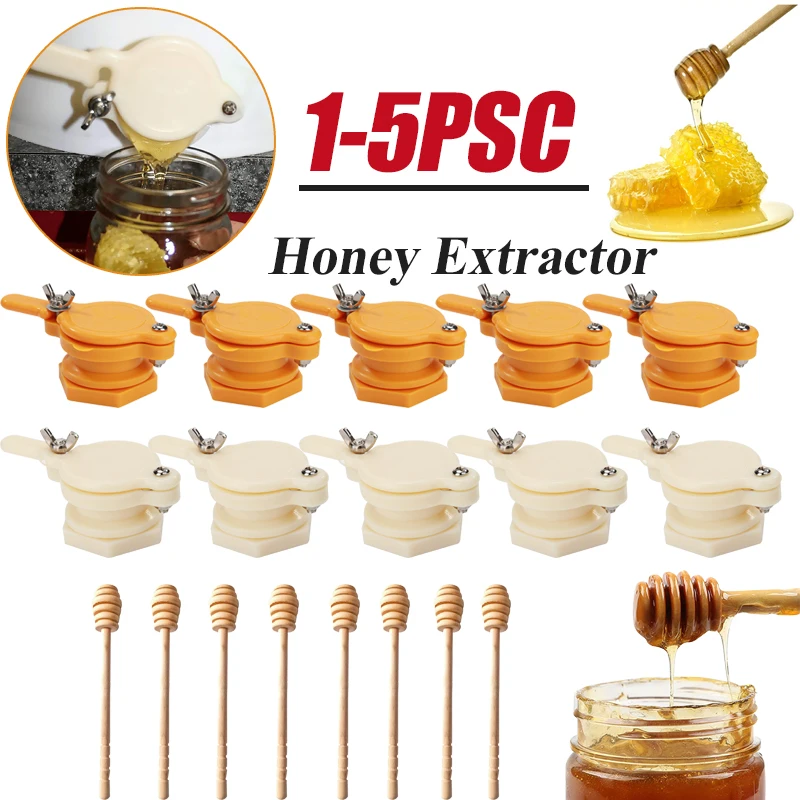 1-5PCS Bottling Honey Extractor Hive Equipments Honey Taps Gate Valve Nylon Plastic Food Grade Non-toxic Durable Beekeeping Tool