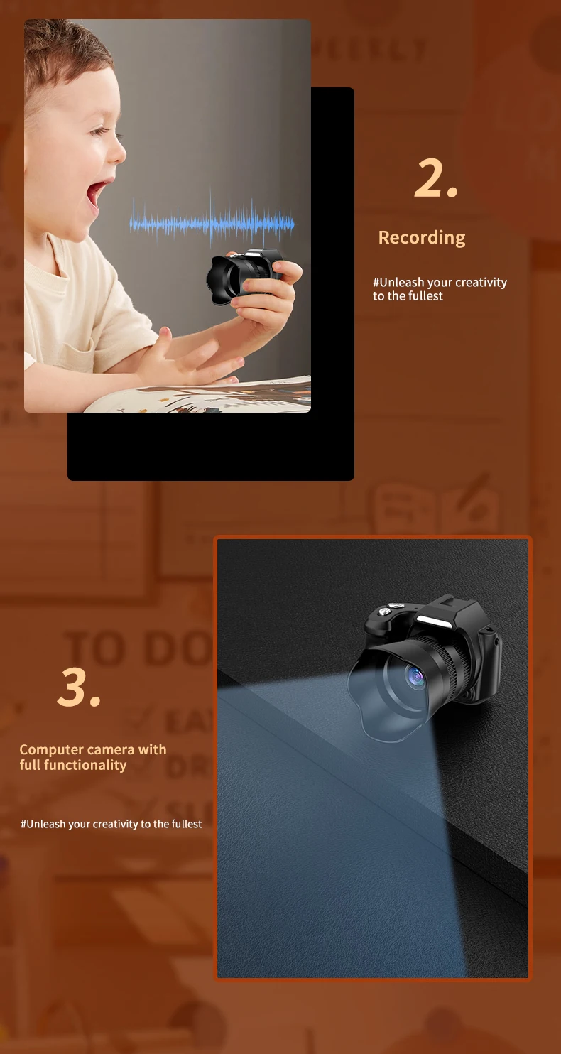 كاميرا صور وفيديو صغيرة عتيقة معالجة عبر الحدود بتصميم مدمج بدقة 1080 بكسل وكاميرا فلاش بدون مرآة