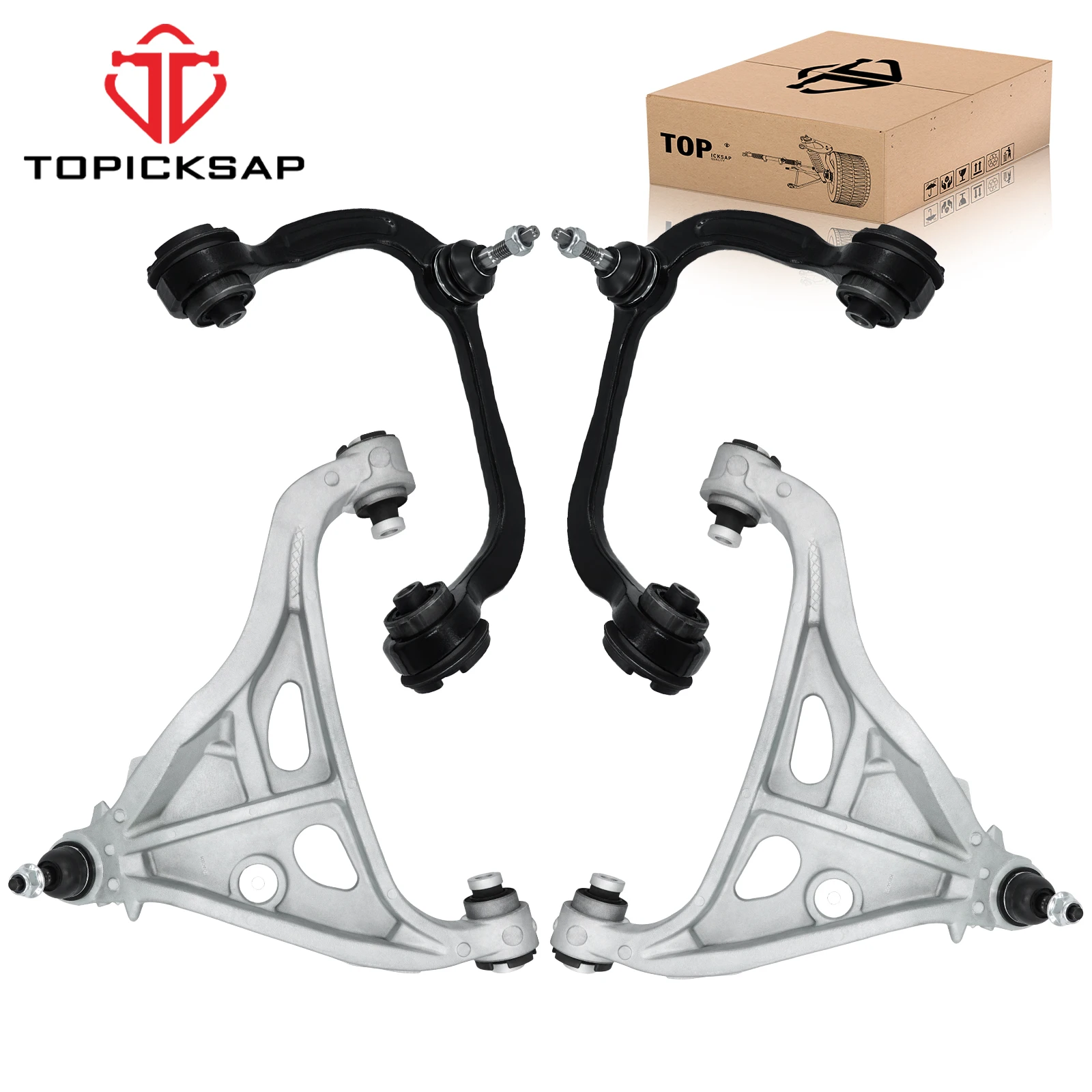 TOPICKSAP 4Pcs Front Upper/Lower Control Arm w/Ball Joint for Ford F-150/Lincoln Mark LT 2004-2008 K80401 K80403
