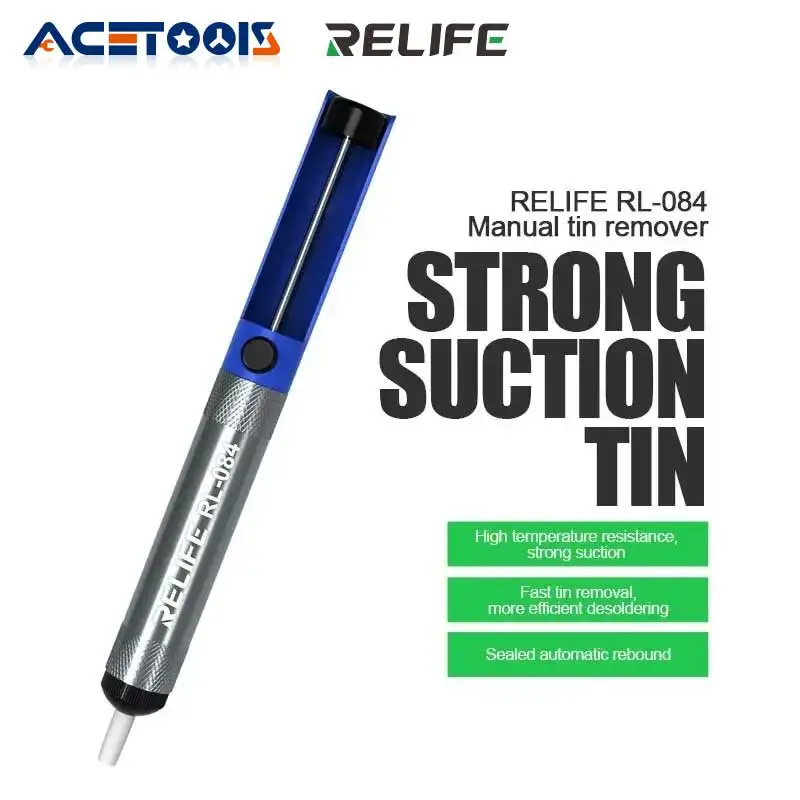 RELIFE RL-084 Aluminum Metal Desoldering Pump Suction Tin Gun Soldering Sucker Pen Removal Soldedr paste Welding Hand Tools