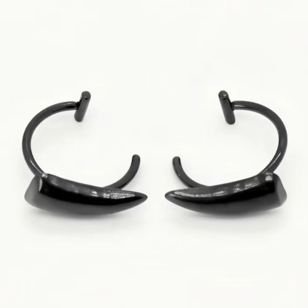 2PCS/Set Exaggerated Fake Lip Ring Stainless Steel Gold Perforation-free Lip Cuff Non Piercing Silver Gothic Body Jewelry view 5