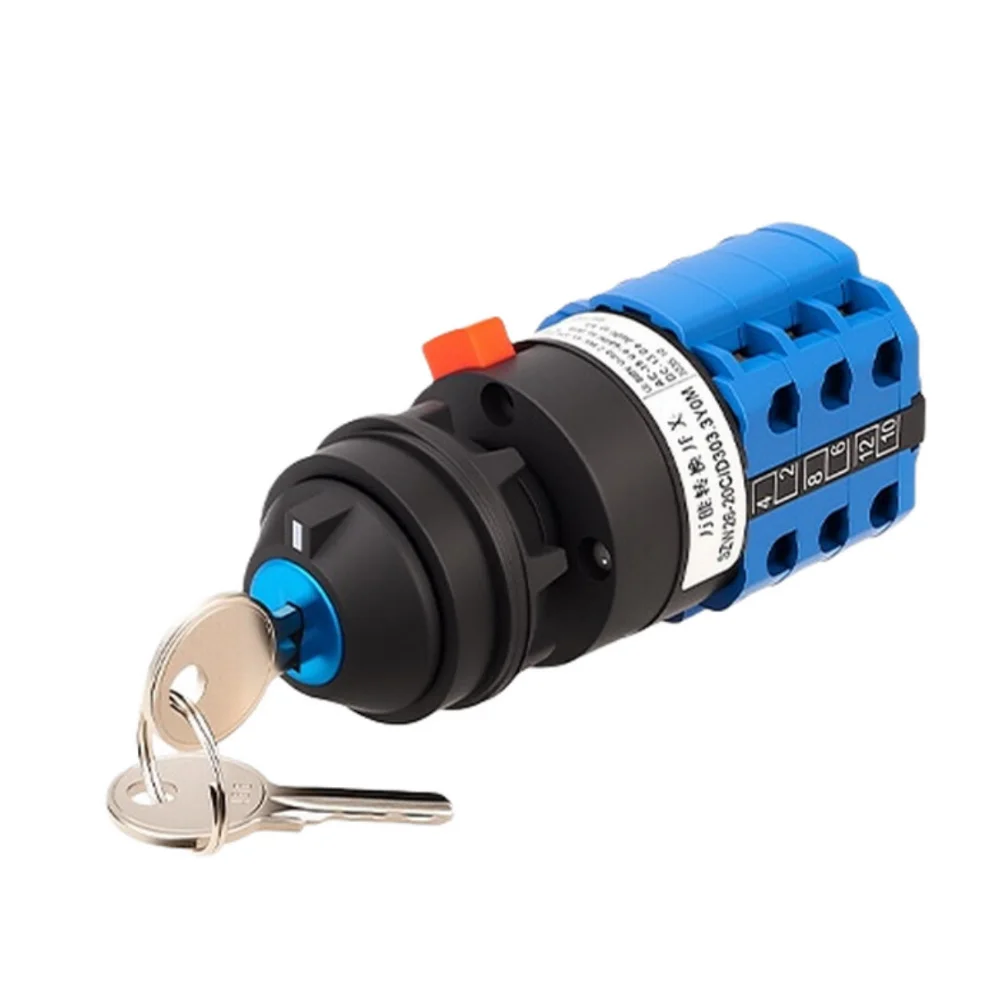 SZW26-20C/D303.3Y OM Rotary Changeover Switch 3 Position 3 Section Rotary Changeover Switch 20A With Single Hole Locking Mount
