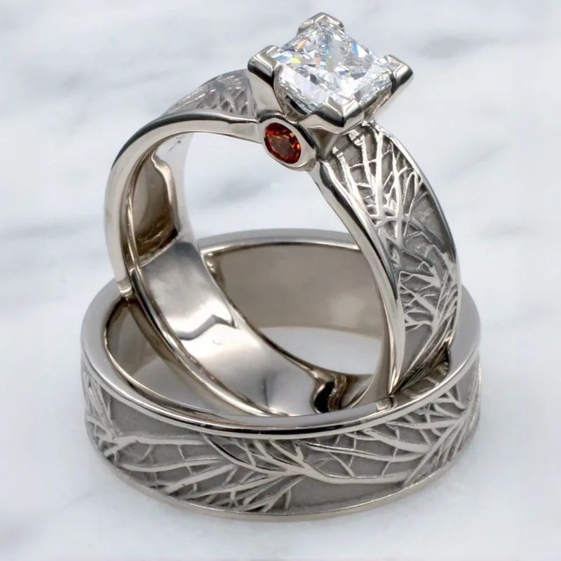 Vintage Inlaid White CZ Women's Set of Rings Trendy Silvery Color Hand Carving Daily Wear Party Jewelry Anniversary Gift
