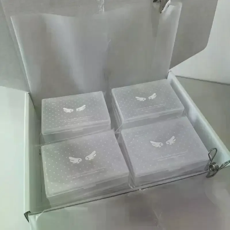 Frosted Casual Korean Photocard Storage Box Star Polka Dot Wings Desktop Dustproof Case For Stickers Holder 1Pcs