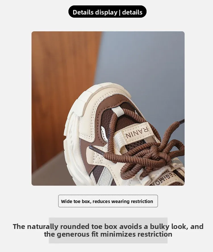 Mädchen-Sportschuhe 2026 Neuer Stil Weiche Sohle Kinder-Freizeitschuhe Modische Atmungsaktive Gestreifte Dad-Schuhe für Kinder Jungen – Detail 3