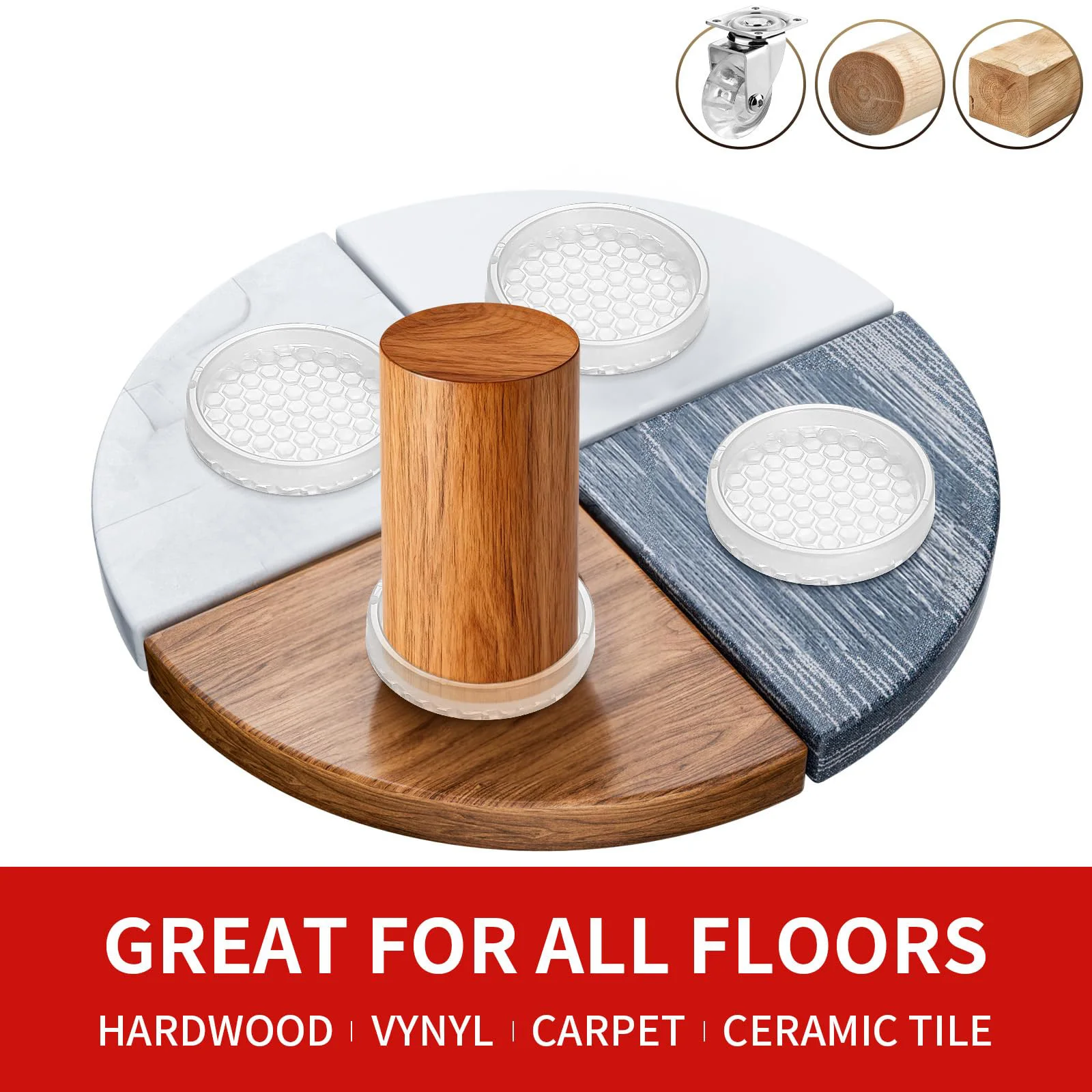 4PCS Chair Leg Floor Protector Covers 1.6" 2.0''TPE Furniture Pads Furniture Pads Protectors Feet Caps No Scratches Reduce Noice
