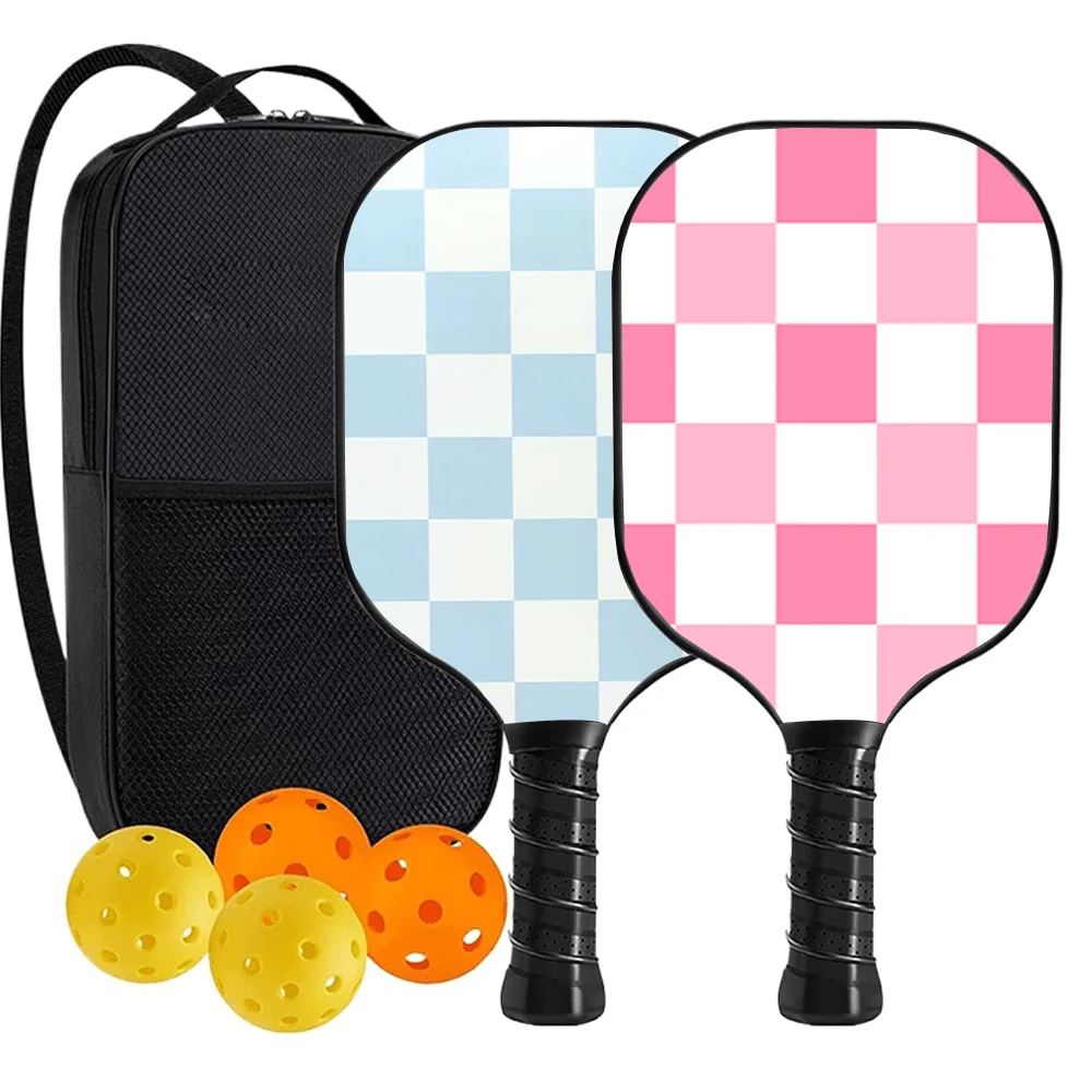

Набор из 2 ракеток для пиклбола с 4 мячами и сумкой, стекловолоконные ракетки с сотовой сердцевиной, противоскользящая рукоятка, для занятий спортом на открытом воздухе