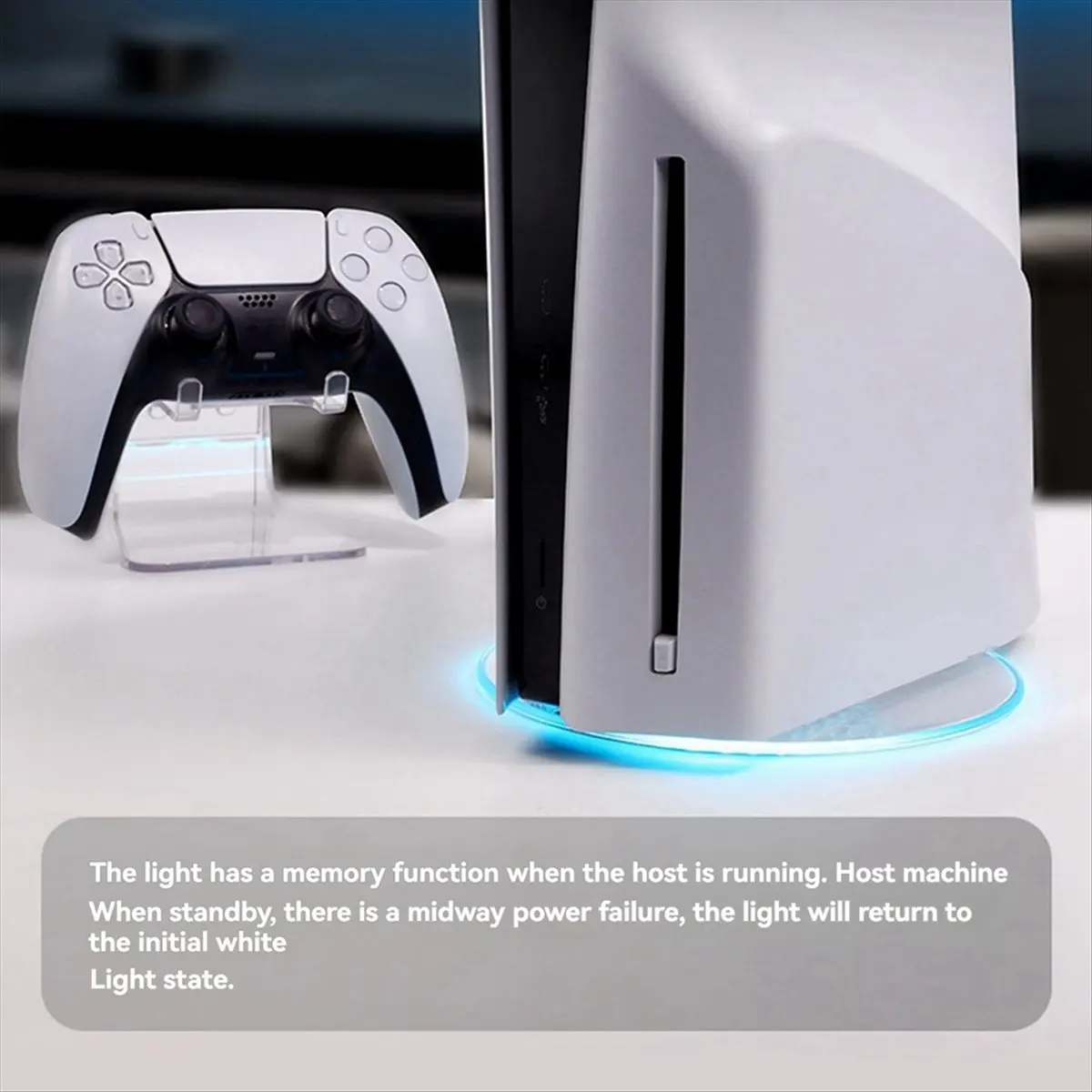 AS62 RGB Vertical Stand for PS5 & PS5 Slim Plug and Play Easy Snap-in Installation RGB Lighting Disc & Digital view 6