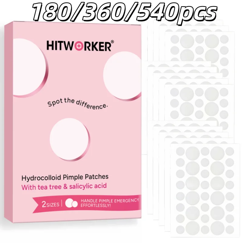 Hydrocolloid Acne Patches (180/360/540 Pieces) – Invisible, High-Quality Acne Patches Containing Salicylic Acid and