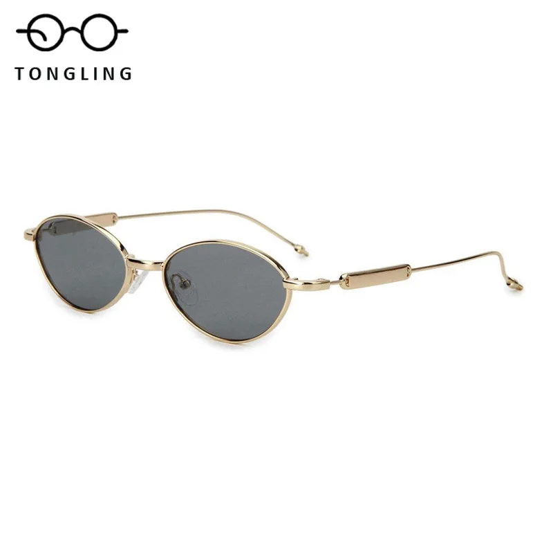 

Handcrafted Small-Frame Alloy Oval Sunglass Women Chic Old Money Vintage Trendy Men Sun-Shielding UV Protection Outdoor Driving