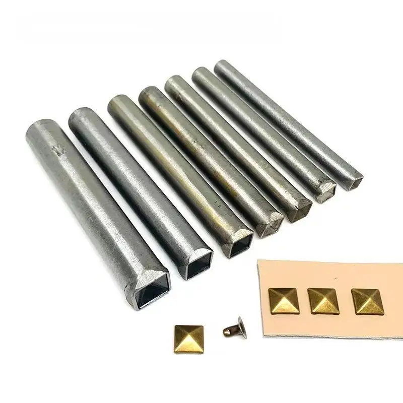 Mould For Install Pyramid Cap Rivets Square Hammer Mounting Rod For Leather Craft Garment Bag Decoration Diy Leather Punches