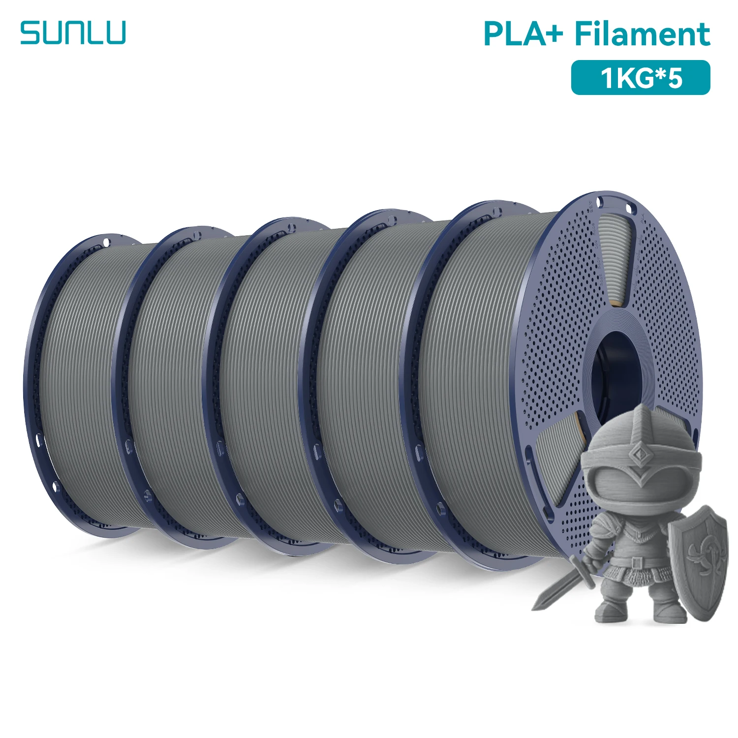 SUNLU PLA+ 1KG/2KG/3KG/5KG/10KG Filament 1,75mm Hohe Zähigkeit, 0 Blasen, Schneller Druck 300mm/s, Für 195-220°C ° C, ±0,02 mm Präzision