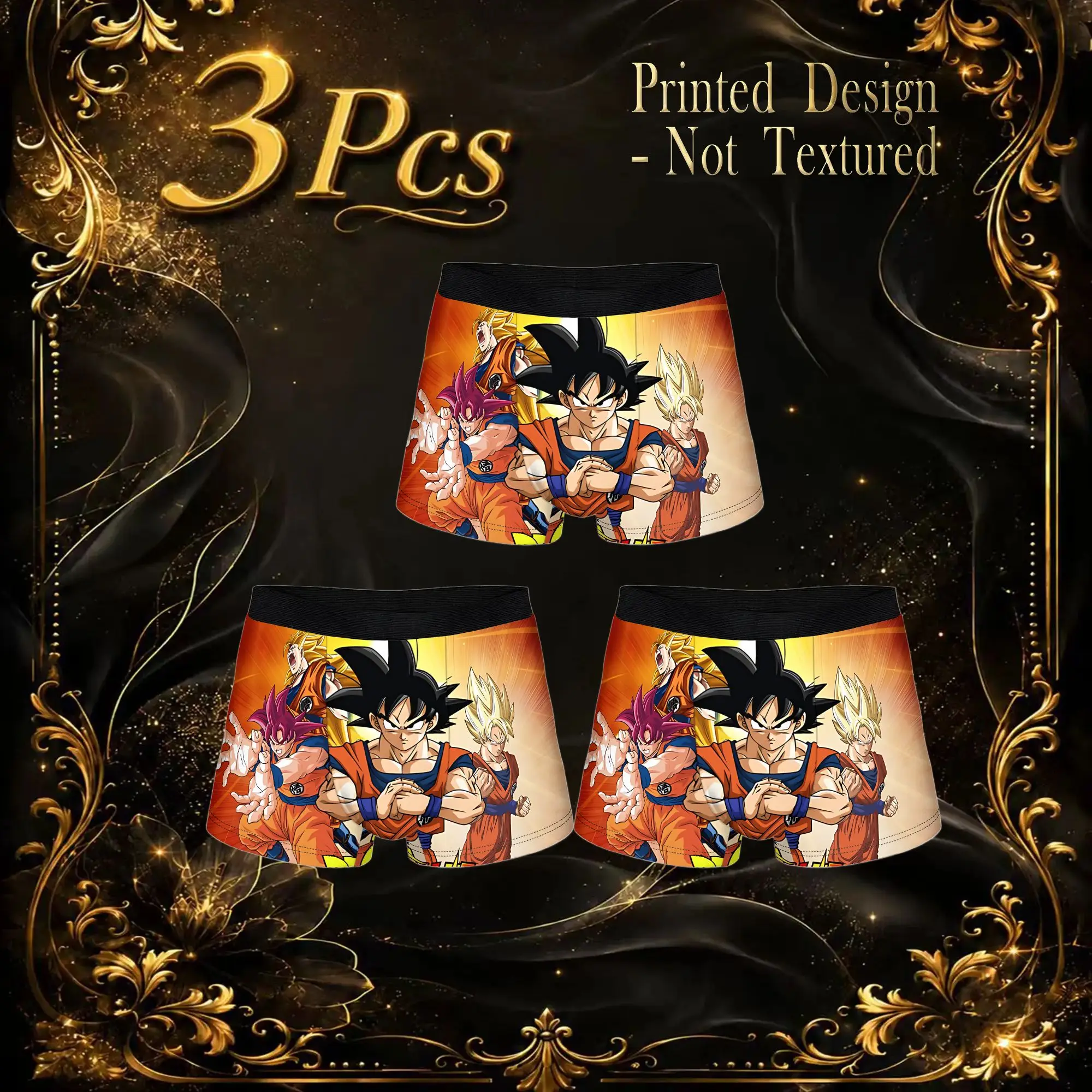 3Pcs  boxers Dragon Ball Z Underpants Homme Panties Men's Underwear Comfortable Shorts Boxer Briefs
