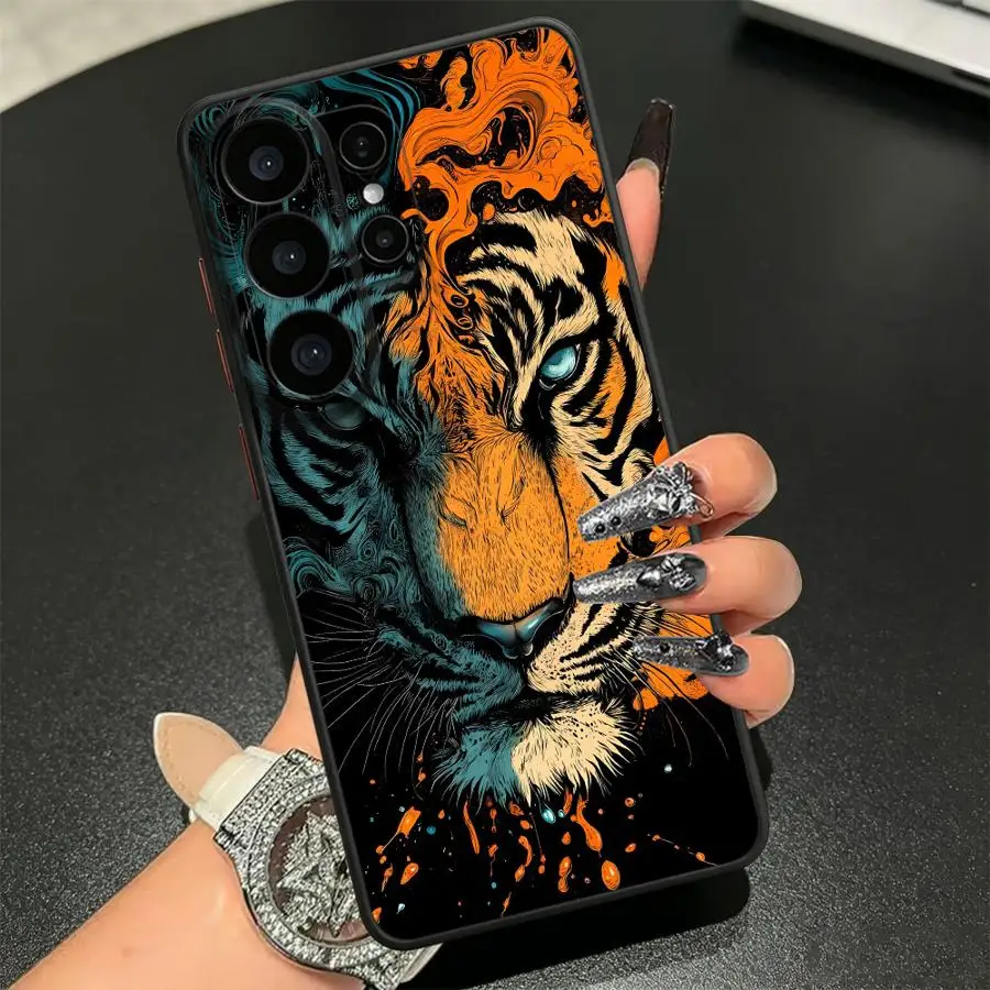 Funda Back Phone Cover Case for Samsung Galaxy S26 S20 FE S25 Ultra S23 FE S24 Plus S22 Note 20 Ultra 10+ S21 Tiger Portrait