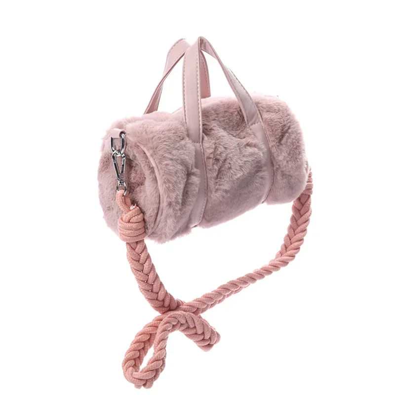 New Fashion Y2k Aesthetic Shoulder Handbags Fluffy Sweet Chain Chic Top-Handle Bags Trendy Japanese Kawaii Underarm Bag Women