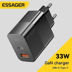 Essager-iPhone14および1312用の高速モバイル充電器,33W USB充電器,pd qc 3.0,急速充電,ラップトップ用,旅行用充電器