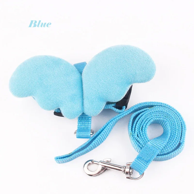 Cute Angel\'s Wings dog Cat Harness with Leash Adjustable Collar Nylon Rope for Cat Puppy Dog Pig Small Pet Animal Accessories