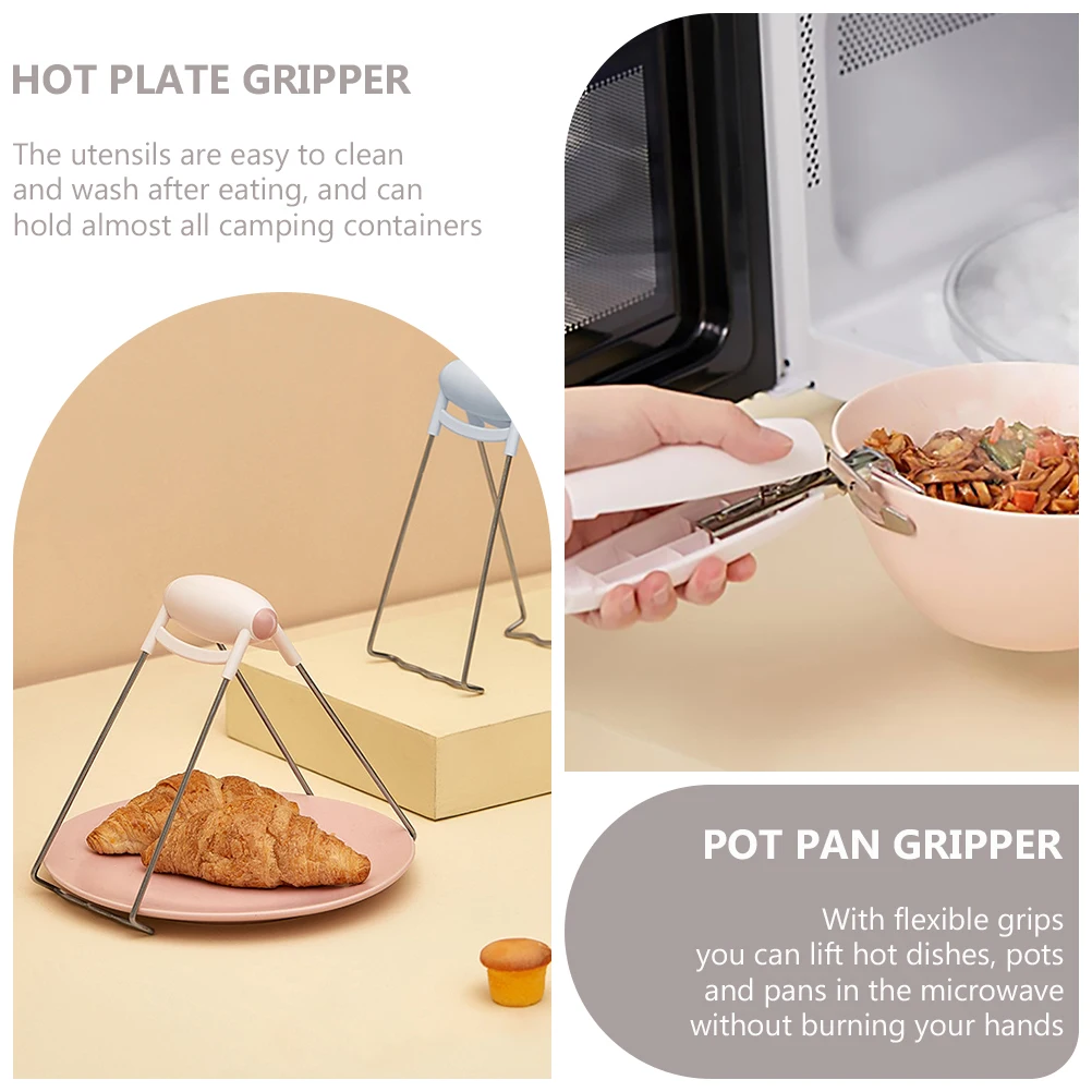 

1 set 1 Set Stainless Steel Anti-Hot Pan Clamp Bowl Clip Holder For Kitchen Camping Hot Plate Gripper Tongs Pot Retriever Tool