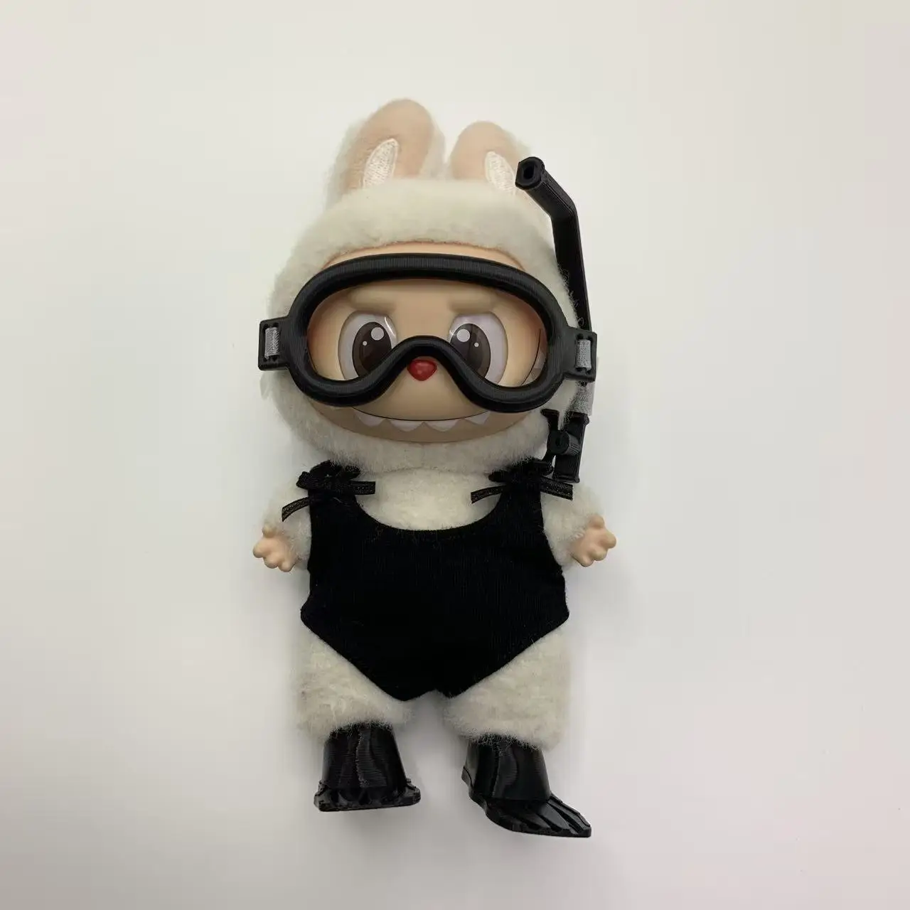 Nuevos deslumbrantes pantalones vaqueros con pechera, traje personalizado con estampado de leopardo brillante para labubu v1v2v3 dol de 17cm