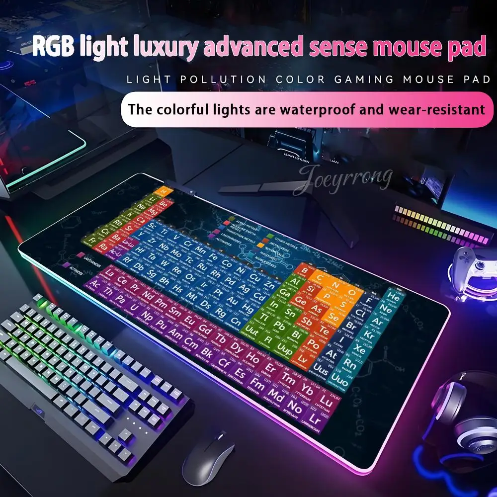 

The periodic table of elements Mouse Pad For FPS eSports RGB Extended Gaming Keyboard LED Mats Large 1000x500mm XXL Gamer