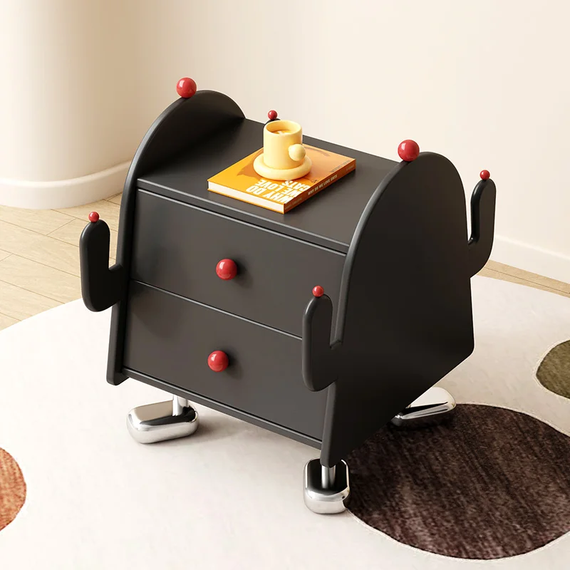 

Bedroom bedside table, all solid wood storage rack