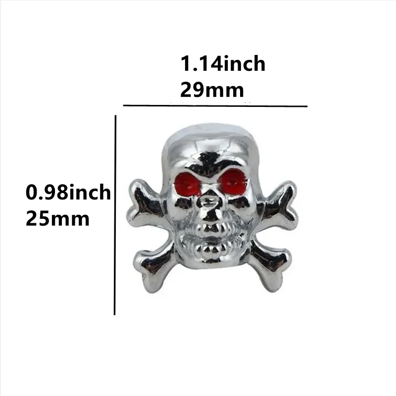 4Pcs/set Skull Style Copper Core Car Anti-theft Tire Valve caps Antirust Motorcycle Bike Car Wheel Tyre Tires Valve Stem Caps