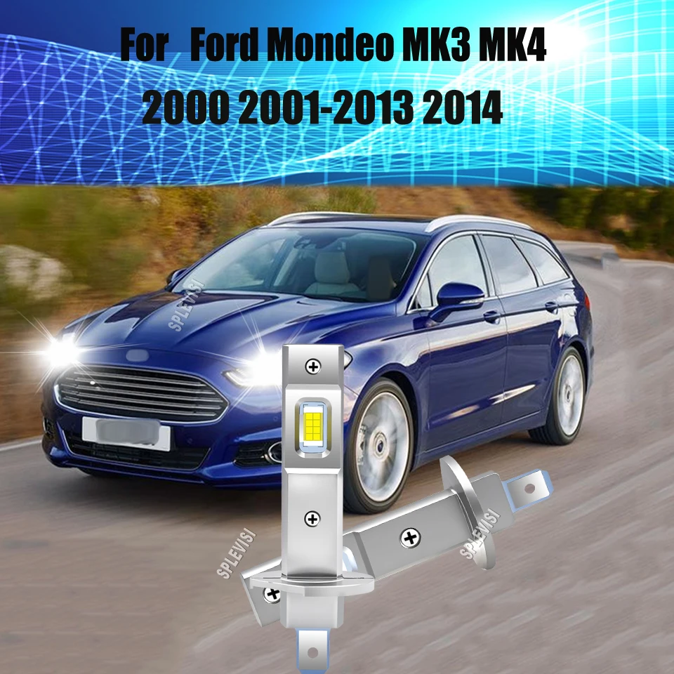 

LED Headlamp Hi Beam upgraded H1 bulbs providing up to 300% brighter For Ford Mondeo MK3 MK4 2000 2001 2002 2003 2004 2005-2014