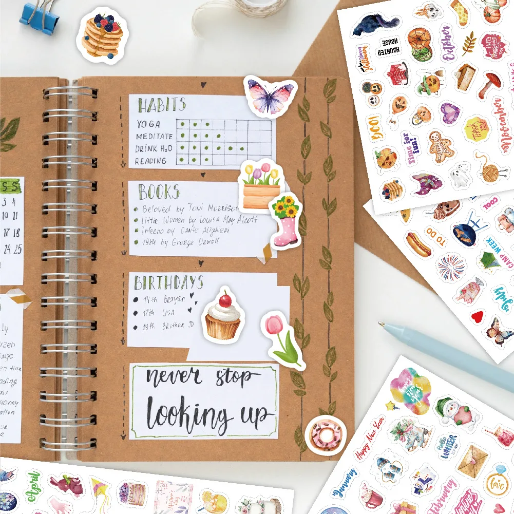 Planner Stickers Creative Monthly Seasonal Markers for Students Teachers Office Work Time Management Waterproof Paper Decals
