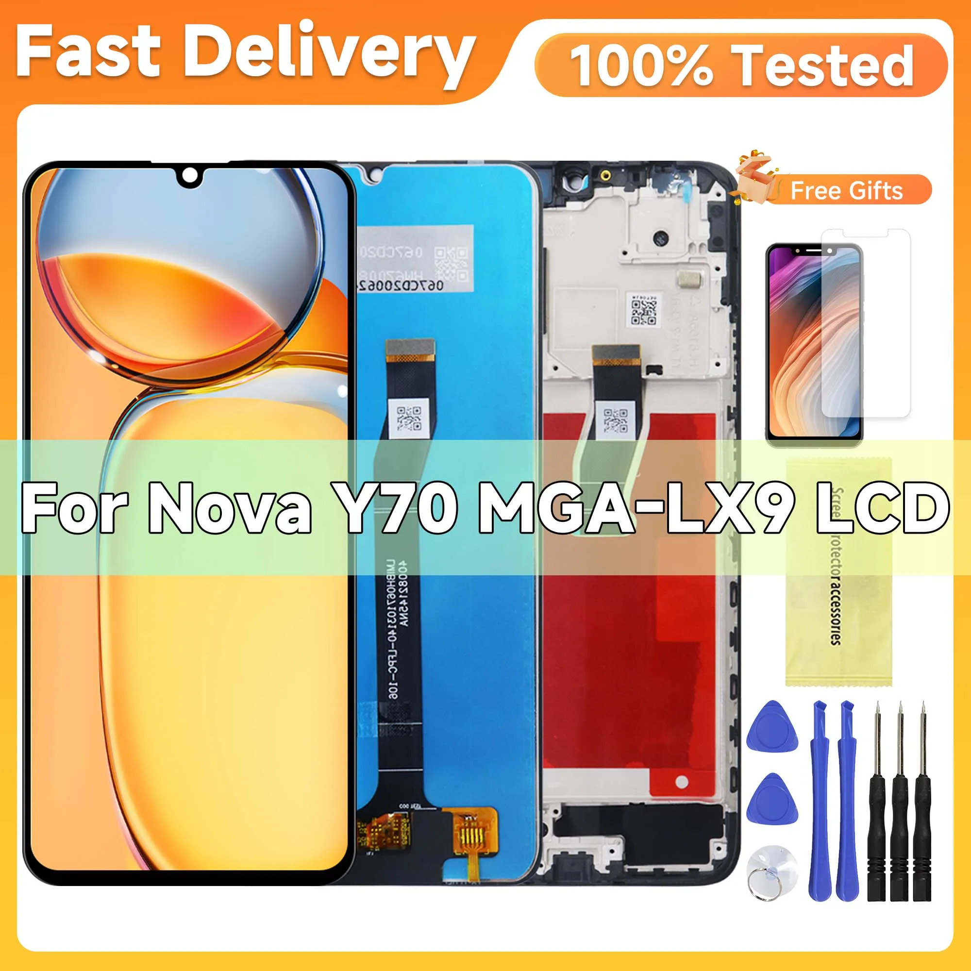 

6.75" Original For Huawei Nova Y70 LCD Display Touch Screen Digitizer Assembly For Nova Y70 Plus MGA-LX9 Display Replace Repair