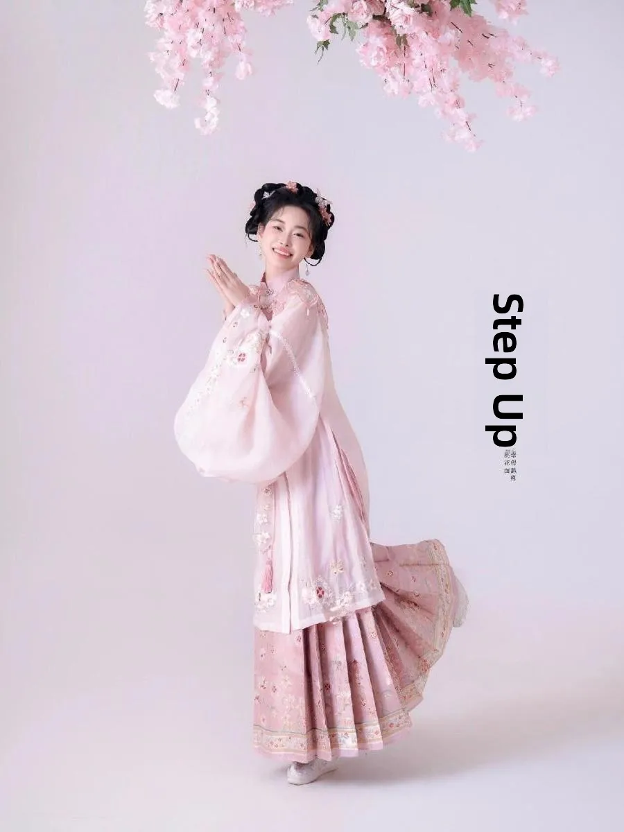2024 Hanfu Wedding Dr Couple Photoaphy Props Floral Hairpin Pink Ancient Chinese Sle Studio Photo oot Traditional Co...
