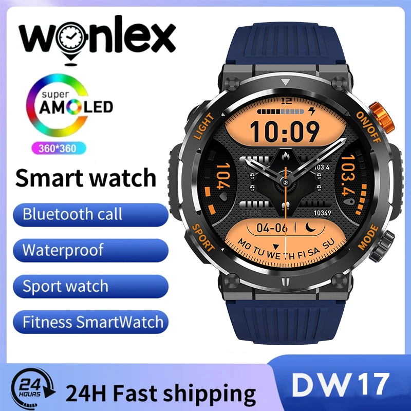 Wonlex DW17 Man Sport Fitness Smart Watch IP67 Waterproof Connected Watch for Adult Smartwatch BT Phone Call Heart Rate Monitor